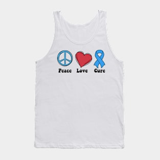 Peace Love Cure Type One Diabetes awareness T1D Tank Top